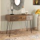 Κονσόλα Boho καρυδί με μεταλλικά πόδια 100x50,5x74,5εκ Κονσόλα Boho καρυδί με μεταλλικά πόδια 100x50,5x74,5εκ