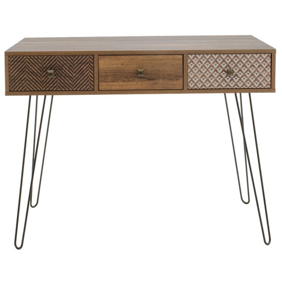 Κονσόλα Boho καρυδί με μεταλλικά πόδια 100x50,5x74,5εκ Κονσόλα Boho καρυδί με μεταλλικά πόδια 100x50,5x74,5εκ