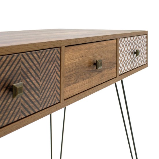 Κονσόλα Boho καρυδί με μεταλλικά πόδια 100x50,5x74,5εκ Κονσόλα Boho καρυδί με μεταλλικά πόδια 100x50,5x74,5εκ
