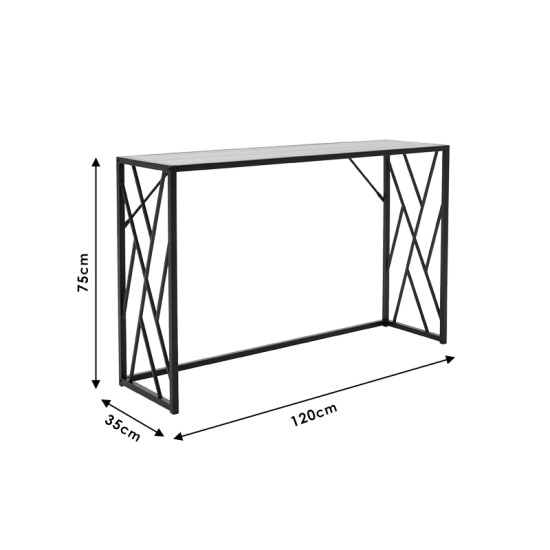 Κονσόλα Ivy  χρώμα καρυδί-μαύρο 120x35x75εκ Model: 066-000015