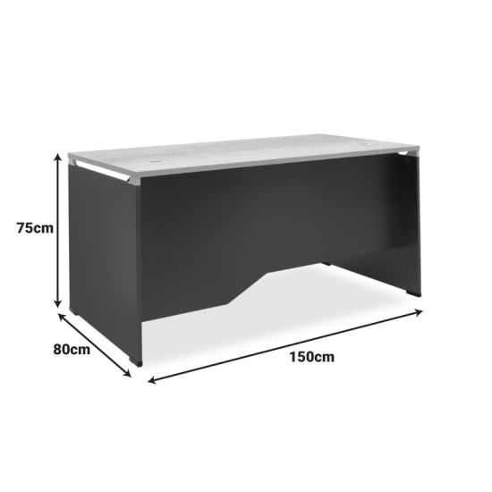 Γραφείο εργασίας επαγγελματικό Lotus  φυσικό-ανθρακί 150x80x75εκ