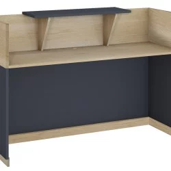 Γραφείο reception Lotus  σε χρώμα φυσικό - ανθρακί 180x70x110εκ