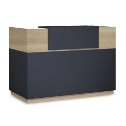 Γραφείο reception Lotus  σε χρώμα φυσικό - ανθρακί 180x70x110εκ