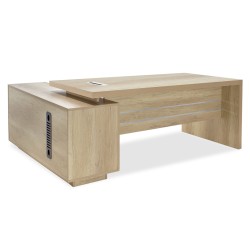 Γραφείο εργασίας αναστρέψιμο επαγγελματικό Amazon  σε φυσική απόχρωση 200x170x75εκ