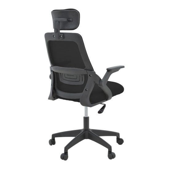 Καρέκλα γραφείου Peja mesh ύφασμα μαύρο 58x60x107-117εκ Καρέκλα γραφείου Peja mesh ύφασμα μαύρο 58x60x107-117εκ