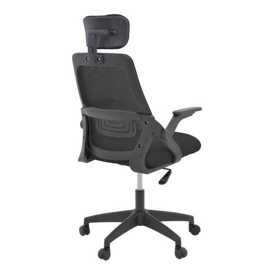 Καρέκλα γραφείου Peja mesh ύφασμα μαύρο 58x60x107-117εκ Καρέκλα γραφείου Peja mesh ύφασμα μαύρο 58x60x107-117εκ