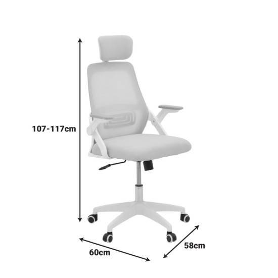 Καρέκλα γραφείου Peja mesh ύφασμα μαύρο 58x60x107-117εκ Καρέκλα γραφείου Peja mesh ύφασμα μαύρο 58x60x107-117εκ