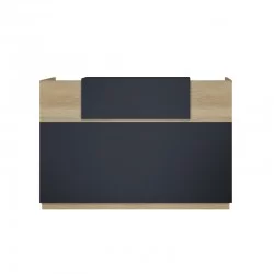 Γραφείο reception Lotus  σε χρώμα φυσικό - ανθρακί 140x70x110εκ