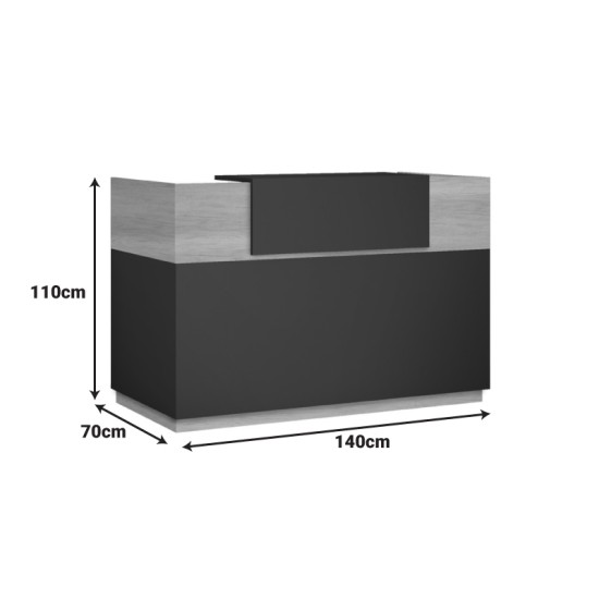 Γραφείο reception Lotus σε χρώμα φυσικό - ανθρακί 140x70x110εκ Γραφείο reception Lotus σε χρώμα φυσικό - ανθρακί 140x70x110εκ