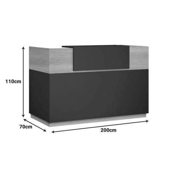 Γραφείο reception Lotus σε χρώμα φυσικό - ανθρακί 200x70x110εκ Γραφείο reception Lotus σε χρώμα φυσικό - ανθρακί 200x70x110εκ