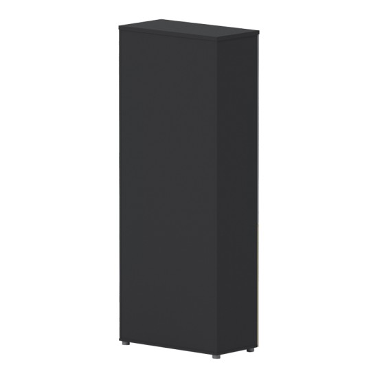 Ντουλάπα γραφείου επαγγελματική με γυάλινες πόρτες Lotus  σε φυσική-ανθρακί απόχρωση 80x40x200εκ