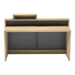 Γραφείο reception Lotus  σε φυσική-ανθρακί απόχρωση 160x60x105εκ