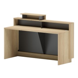 Γραφείο reception Lotus  σε φυσική-ανθρακί απόχρωση 160x60x105εκ