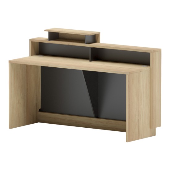 Γραφείο reception Lotus  σε φυσική-ανθρακί απόχρωση 160x60x105εκ