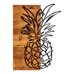 Διακοσμητικό τοίχου Pinable  ξύλο πεύκου σε φυσική απόχρωση με μαύρο μέταλλο 42x3x58εκ