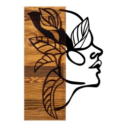 Διακοσμητικό τοίχου Redian  ξύλο πεύκου σε φυσική απόχρωση με μαύρο μέταλλο 34x3x50εκ