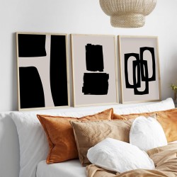 Πίνακας σε καμβά Blacky  τρίπτυχος με ψηφιακή εκτύπωση 50x2x35εκ