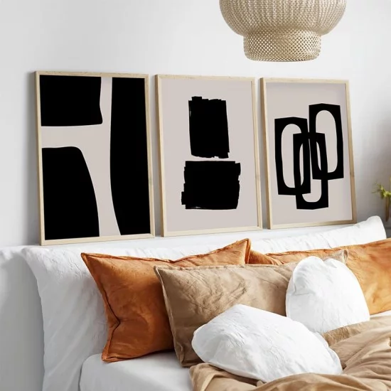 Πίνακας σε καμβά Blacky  τρίπτυχος με ψηφιακή εκτύπωση 50x2x35εκ