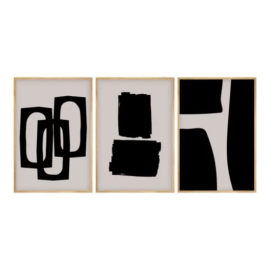 Πίνακας σε καμβά Blacky  τρίπτυχος με ψηφιακή εκτύπωση 50x2x35εκ