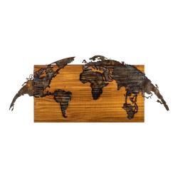 Διακοσμητικό τοίχου Mable  ξύλο πεύκου σε φυσική απόχρωση με μαύρο μέταλλο 83x3x38εκ