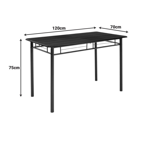 Τραπεζαρία Roza  σετ 5τμχ χρώμα sonoma - πόδια λευκό gloss 120x70x75εκ