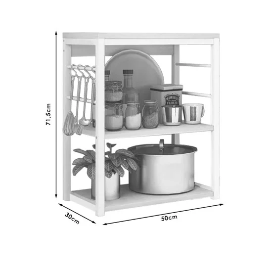 Ραφιέρα επιδαπέδια Cayde  μέταλλο λευκό-φυσικό 50x30x71,5εκ