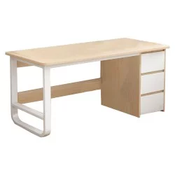 Γραφείο Salto  με συρταριέρα MDF φυσικό-λευκό 120x48x74εκ