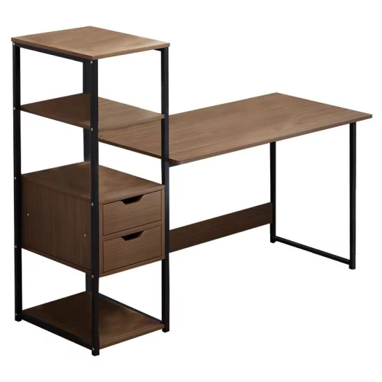 Γραφείο Zayn ΙΙ με ραφιέρα-MDF καρυδί-μαύρο 107x40x110εκ Γραφείο Zayn ΙΙ με ραφιέρα-MDF καρυδί-μαύρο 107x40x110εκ
