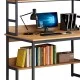 Γραφείο Damp με ραφιέρα-MDF φυσικό-μαύρο 100x60x154εκ Γραφείο Damp με ραφιέρα-MDF φυσικό-μαύρο 100x60x154εκ