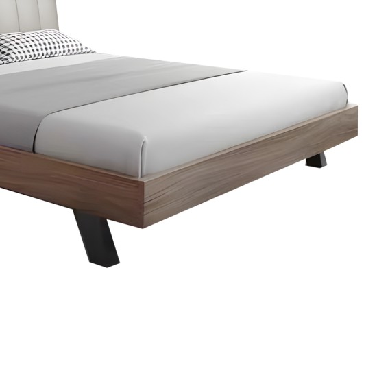 Κρεβάτι Frankly pakoworld διπλό oak-μπεζ pu 150x200εκ Model: 072-000092