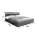 Κρεβάτι Daizy pakoworld μονό με αποθηκευτικό χώρο ανοιχτό καρυδί-γκρι μελαμίνης 120x200εκ Model: 072-000093
