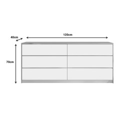 Συρταριέρα Kuanger  σε λευκή-φυσική απόχρωση 120x40x70εκ