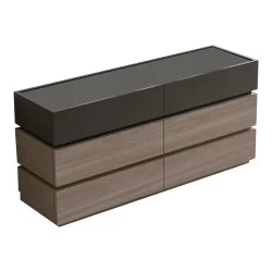 Συρταριέρα Sonlen  mdf σε ανθρακί-sonoma απόχρωση 120x40x72εκ