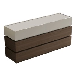 Συρταριέρα Sonlen  mdf σε καρυδί-μπεζ απόχρωση 120x40x72εκ