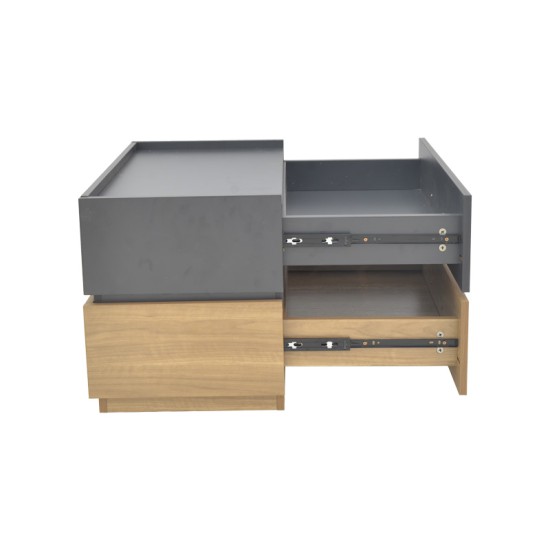 Κομοδίνο Sonlen mdf σε sonoma-ανθρακί απόχρωση 60x40x44.5εκ Κομοδίνο Sonlen mdf σε sonoma-ανθρακί απόχρωση 60x40x44.5εκ