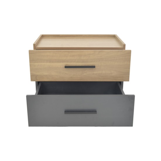 Κομοδίνο Sonlen mdf σε sonoma-ανθρακί απόχρωση 60x40x44.5εκ Κομοδίνο Sonlen mdf σε sonoma-ανθρακί απόχρωση 60x40x44.5εκ