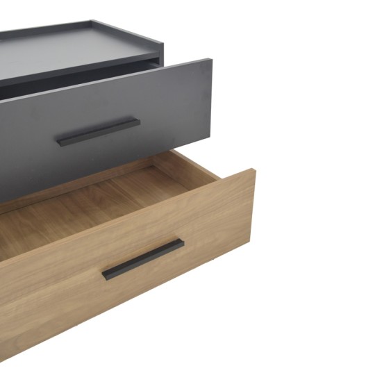 Κομοδίνο Sonlen mdf σε sonoma-ανθρακί απόχρωση 60x40x44.5εκ Κομοδίνο Sonlen mdf σε sonoma-ανθρακί απόχρωση 60x40x44.5εκ