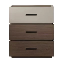 Κομοδίνο Sonlen  mdf σε καρυδί-μπεζ απόχρωση 60x40x66εκ