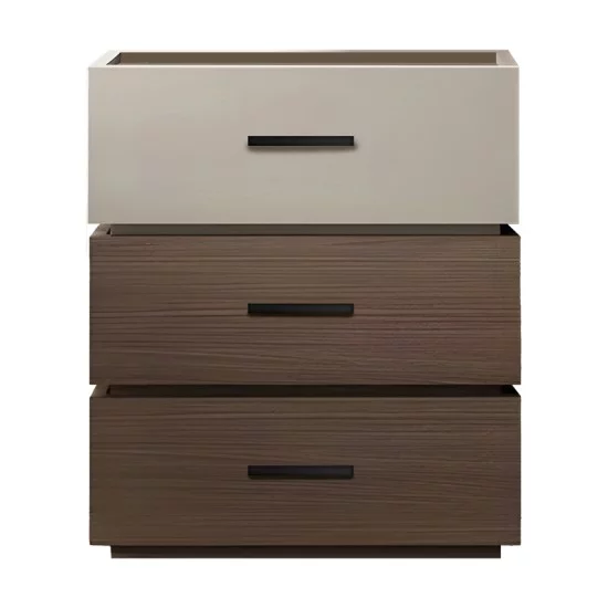 Κομοδίνο Sonlen  mdf σε καρυδί-μπεζ απόχρωση 60x40x66εκ