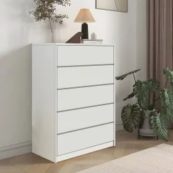 Συρταριέρα Kuanger  mdf σε λευκή απόχρωση 80x40x109εκ