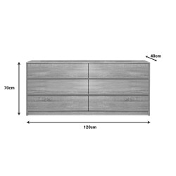 Συρταριέρα Kuanger  mdf σε φυσική απόχρωση 120x40x70εκ Model: 072-000111