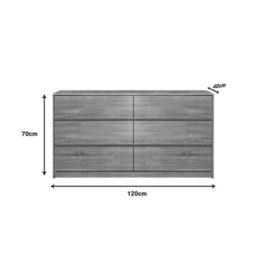 Συρταριέρα Kuanger  mdf σε φυσική απόχρωση 120x40x70εκ