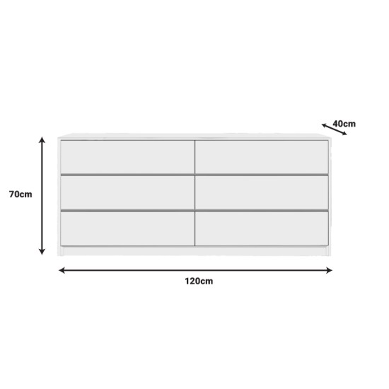 Συρταριέρα Kuanger  mdf σε λευκή απόχρωση 120x40x70εκ