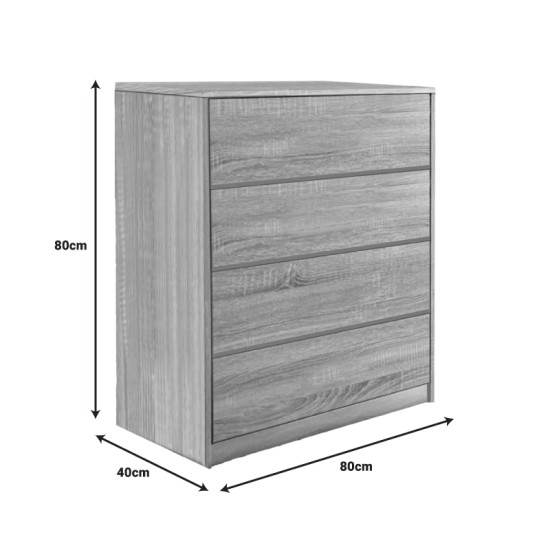 Συρταριέρα Kuanger  mdf σε φυσική απόχρωση 80x40x80εκ Model: 072-000113