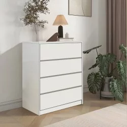 Συρταριέρα Kuanger  mdf σε λευκή απόχρωση 80x40x80εκ