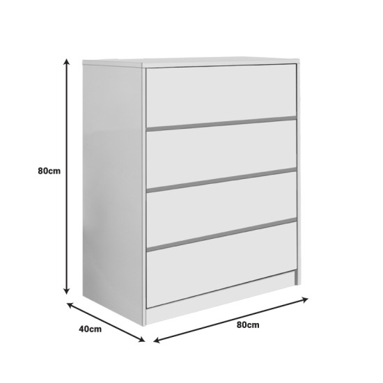 Συρταριέρα Kuanger  mdf σε λευκή απόχρωση 80x40x80εκ Model: 072-000114