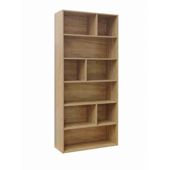 Βιβλιοθήκη Evergin  mdf σε oak απόχρωση 80x30x180εκ