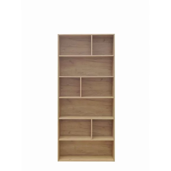 Βιβλιοθήκη Evergin  mdf σε oak απόχρωση 80x30x180εκ