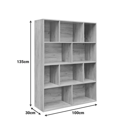 Βιβλιοθήκη Evergin  mdf σε oak απόχρωση 100x30x135εκ