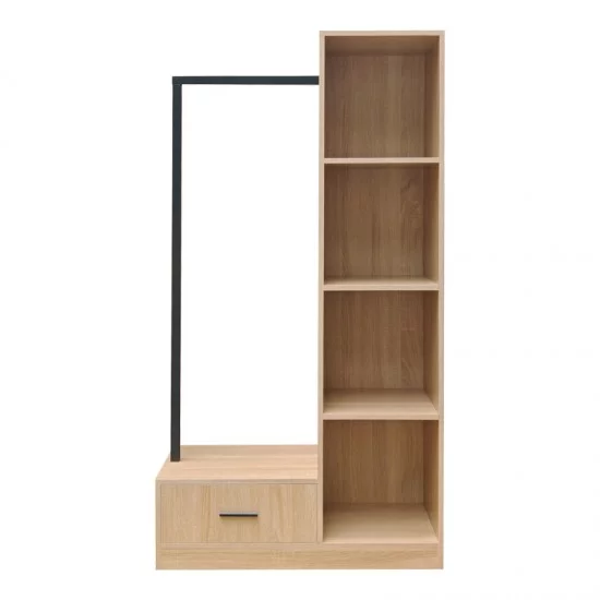 Έπιπλο εισόδου Erdeco  mdf σε φυσική απόχρωση 80x40x150εκ